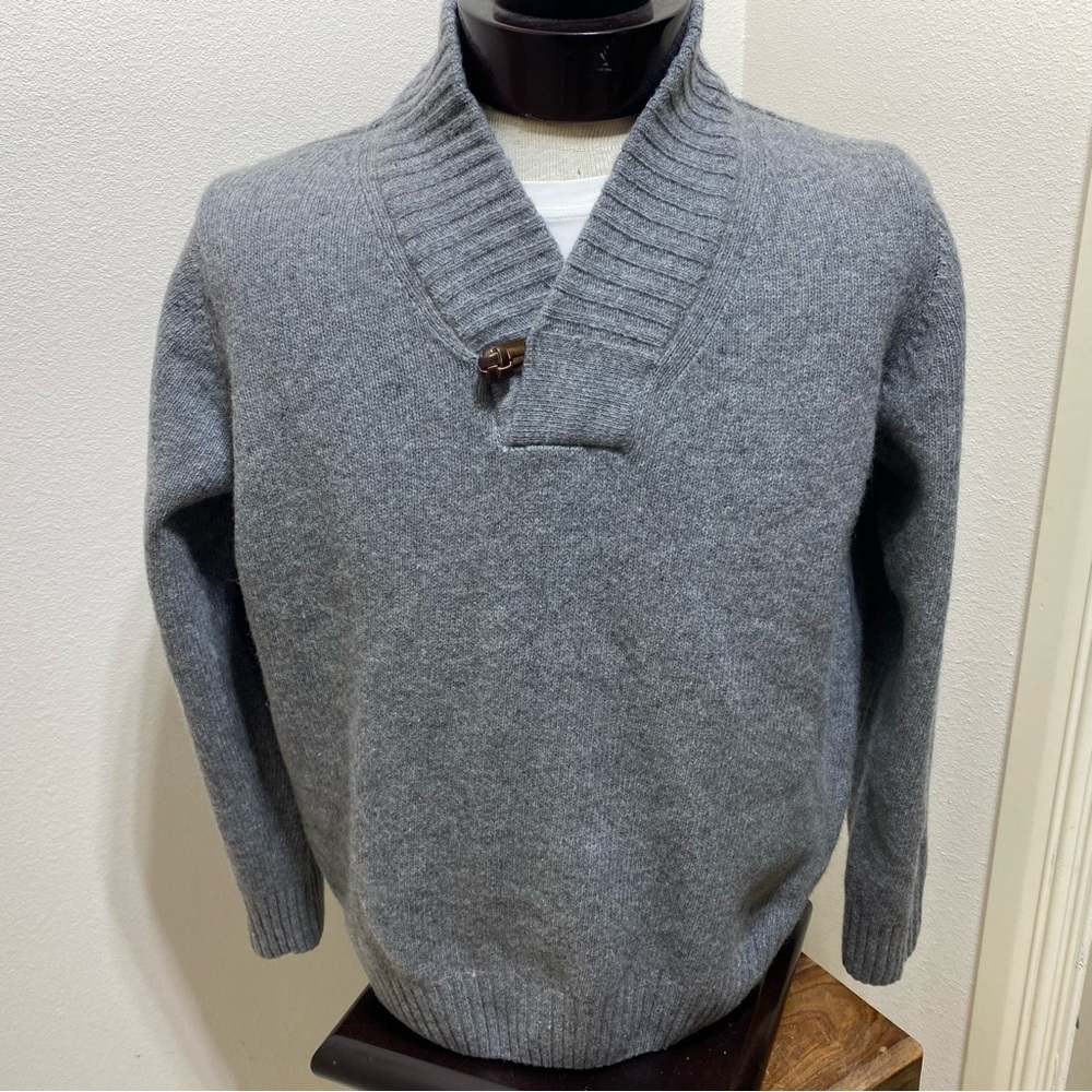 Zara Men's Classic Sport Wool Blend Grey Pullover Sweater Size Large